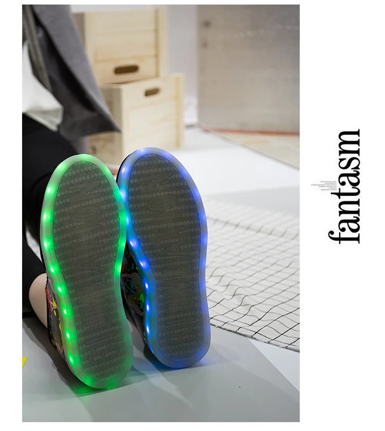 7ipupas 25-44; обувь с подсветкой и граффити; тапочки; светящиеся кроссовки; светильник на подошве; Basket Femme Basket; Детские теннисные туфли; Masculino Female