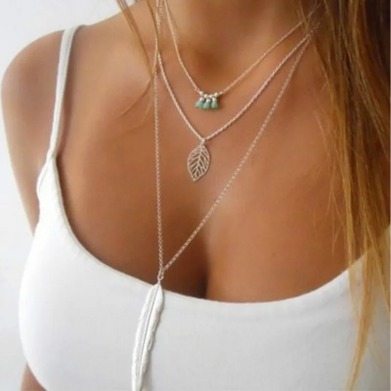 Женское ожерелье с подвеской в виде сердца листа Луны|collier women|bar necklacenecklace long |