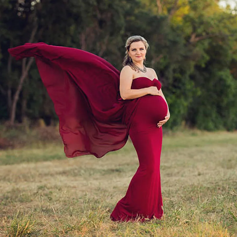

Shoulderless Maternity Dresses For Photo Shoot Pregnancy Dresses Maternity Photography Props Clothes For Pregnant Women Vestidos