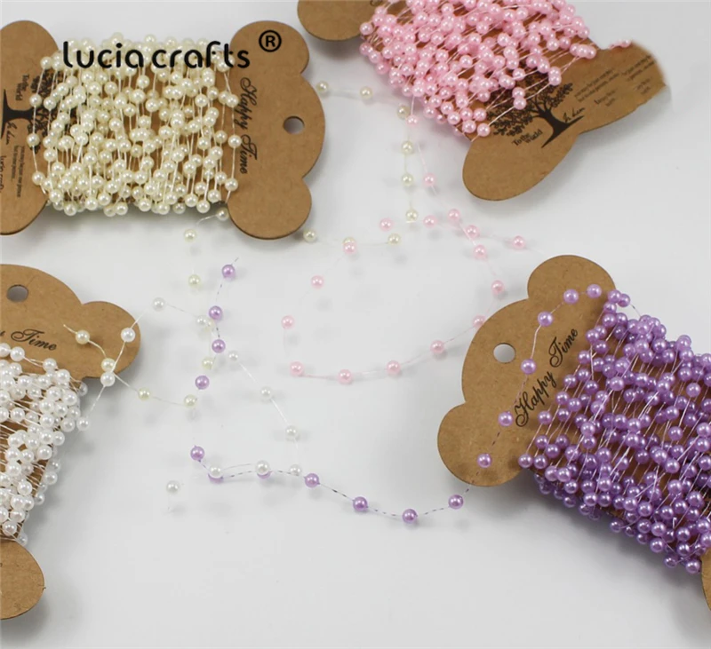 Распродажа! Lucia crafts 4 мм круглые бусы цепочка из искусственного жемчуга гирлянда