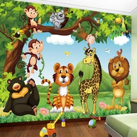 custom mural wallpaper 3d cartoon animal world children kids bedroom backdrop wall painting eco friendly non woven fresco 3 d