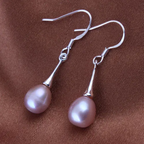 Серьги с натуральным жемчугом Пресноводный Жемчуг серебро 925 пробы длинные