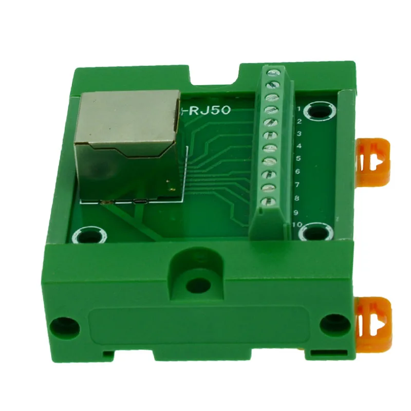 RJ50 10P10C DIN Rail Mount интерфейсный модуль вертикальный разъем. к винтовому клеммному
