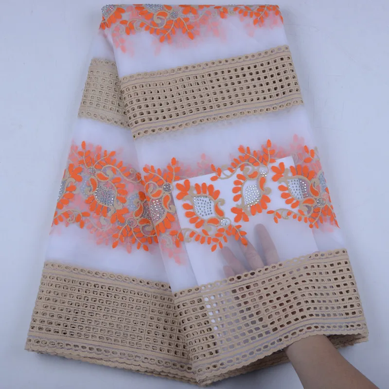 Sky Blue Milk Silk African Laces Fabrics Embroidered Tulle French Lace Fabric With Stones Net Y1545 | Дом и сад