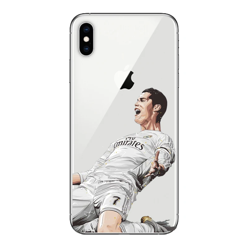 Griezmann Mo Salah Dybala Neymar jr Ronaldo Футбол Джерси Мягкий ТПУ чехол для iPhone X 5 5S SE 6 6SPlus 7 8 Plus XR XS