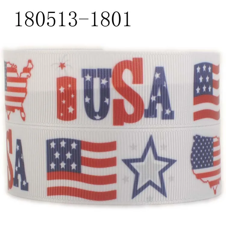 10yards - different size -American stars ribbon -Independent Day/Patriotic/American flags printed grosgrain ribbon/satin | Дом и сад