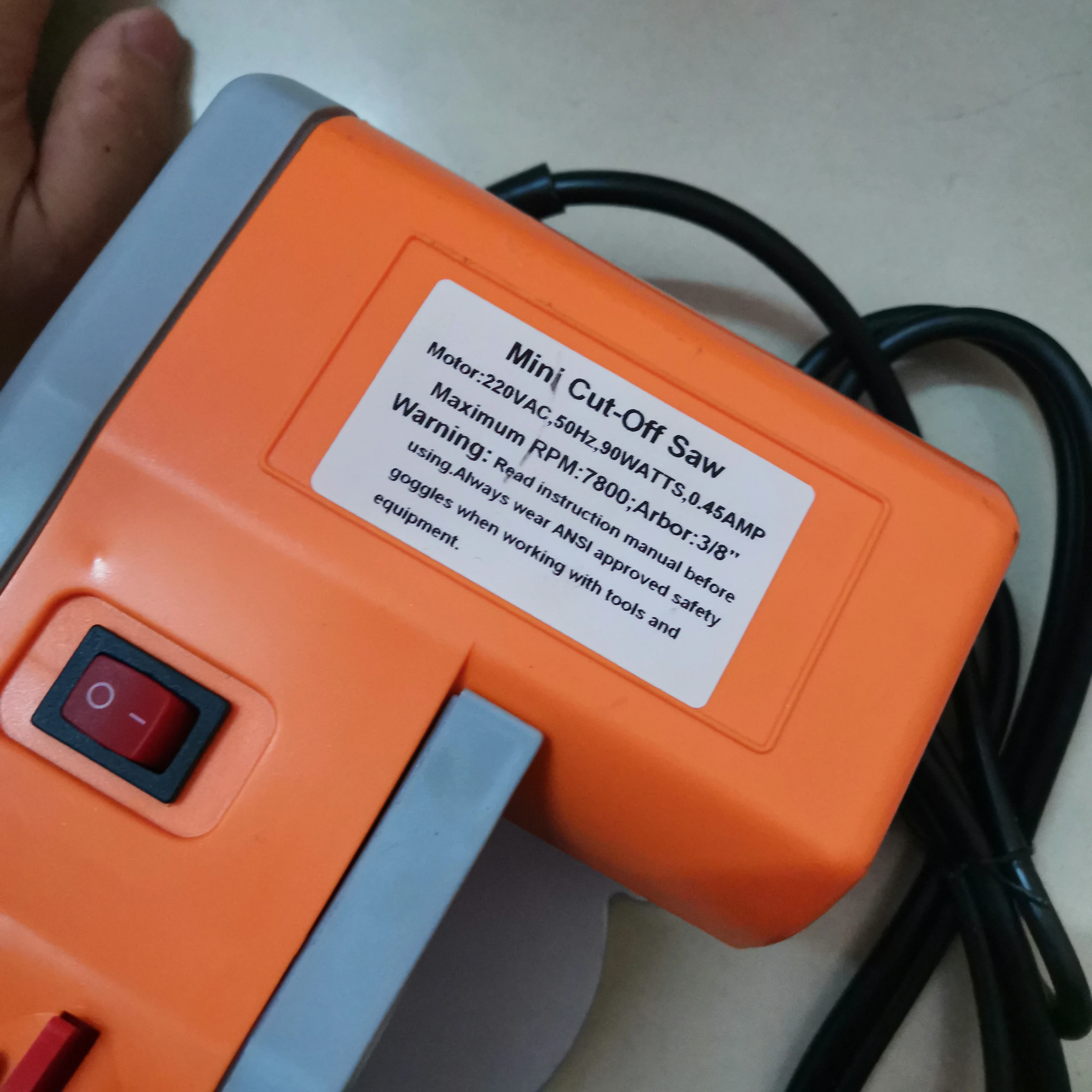 

220V Table Cutting Machine Bench Mini Cut-off 0-45 Miter Saw Steel Blade 3/8"