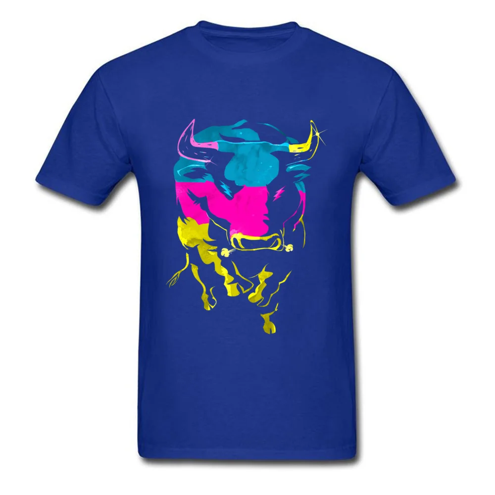 Модная мужская футболка с принтом CMYK Bull летняя коротким рукавом животным