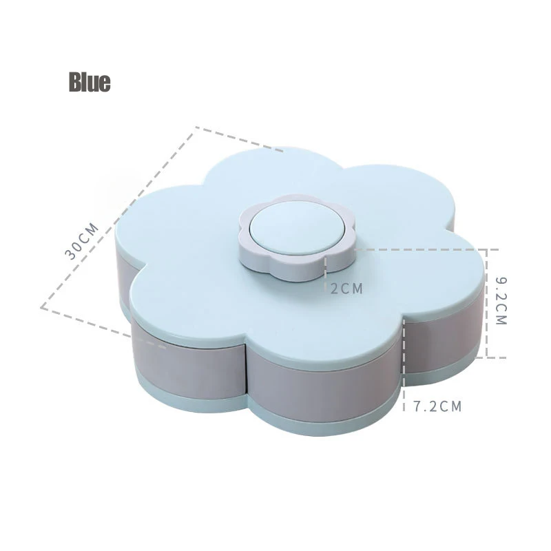 Blue MICCK 6 сетчатый пластиковый ящик для хранения пищевых гаек вращающийся чехол контейнер для пищевых конфет коробка для хранения Органайзер аксессуары - Цвет: Blue
