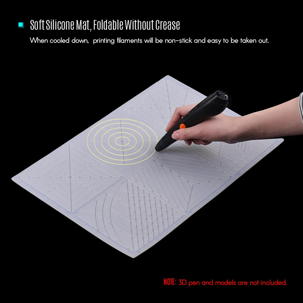 Multi Purpose 3D Printing Pen Template Soft Silicone Mat Drawing Templates Copy Board with Fingerstalls | Компьютеры и офис