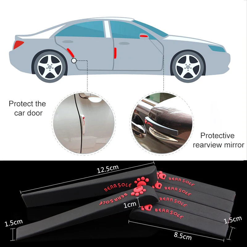 OVERE 6 шт. защитные наклейки на автомобильные двери автомобильное зеркало с