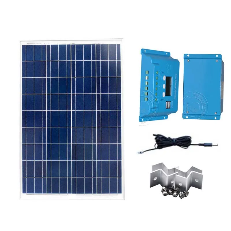 Solar Module 12v 100w Charge Controller 12v/24v 10A Battery Charger Phone Motorhome Caravan Z Bracket | Электроника