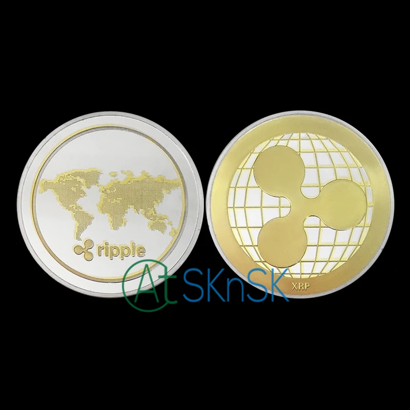 Новогодний подарок памятные монеты XRP Ripple криптовалюта Золотая и серебряная