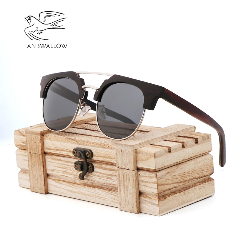 

Classic Fashion Men's Wooden Sunglasses 2019 New Wood Sandwich Glasses Polarized TAC Lens UV400 Bamboo Wood Sunglasses