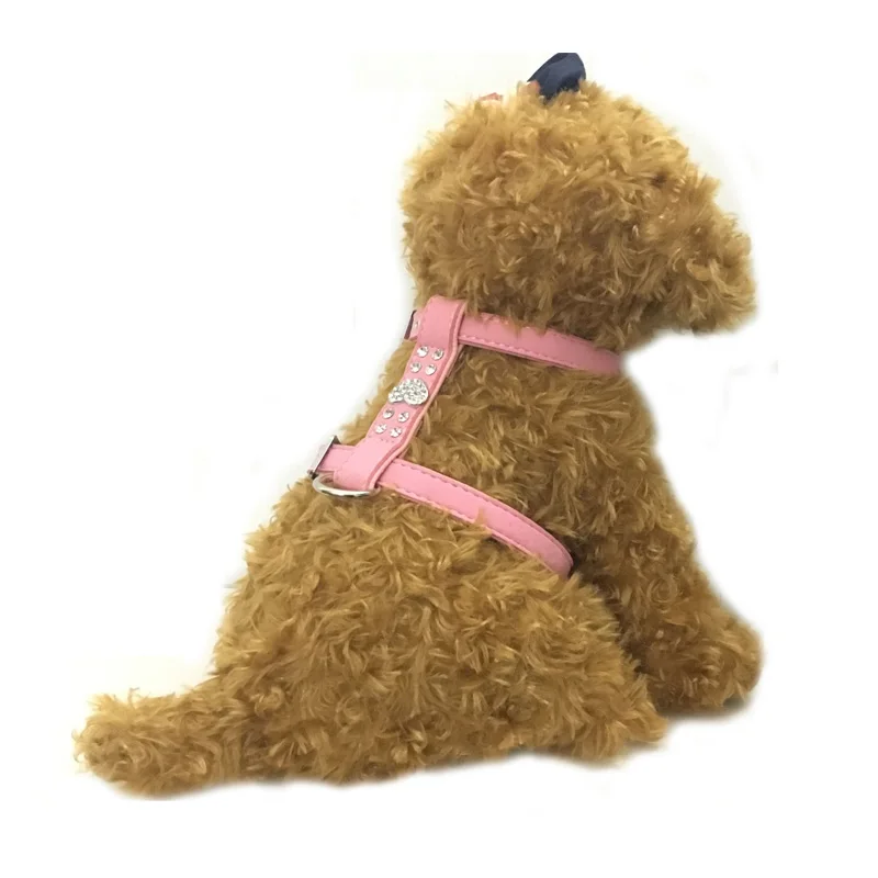Мягкие регулируемые аксессуары для животных Собака noose pet яркий ошейник для собак жгут кожа Чихуахуа нагрудный ремень ожерелье поставки