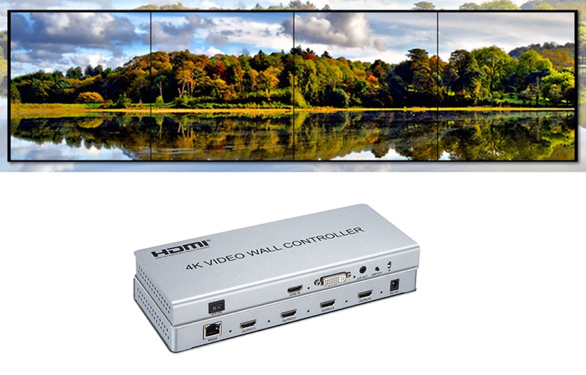 Видеостена контроллер 2x2 1 HDMI/DVI Вход 4 HDMI Выход K ТВ процессор изображения шить