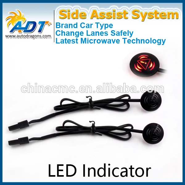 

24 GHZ Microwave Radar Automotive Blind Spot Monitor/ Side Assist System With LED Indicator Universal Type Fit for any Vehicle