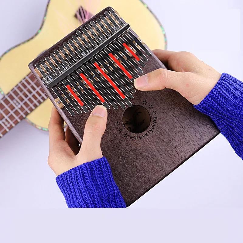 17 клавиш калимба из красного дерева пианино для большого пальца Mbira массива мини