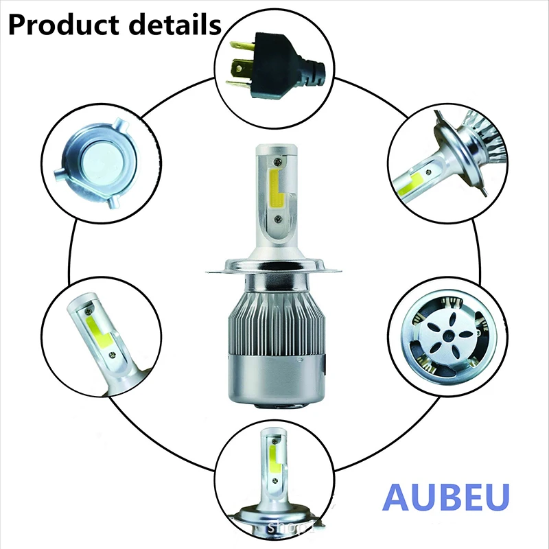 2x C6 H7 светодиодная Автомобильная фара H4 LED H1 H11 72 Вт противотуманная 12В 24В
