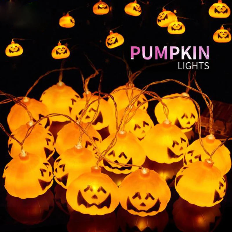 1 шт./лот украшения для вечерние светодиодная гирлянда Pumkin со штепсельной вилкой