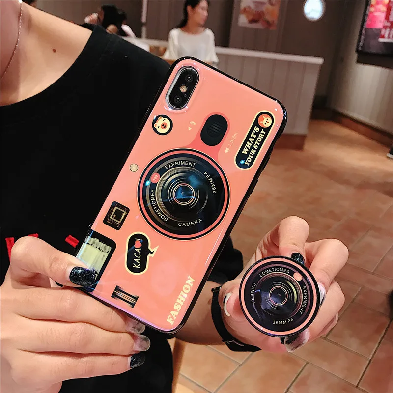 Для huawei Y5 Y6 Y7 Y5 Y6 Prime Y7 Pro Y7 Y9 3D Стильный мягкий чехол из ТПУ с ремешком и кронштейном