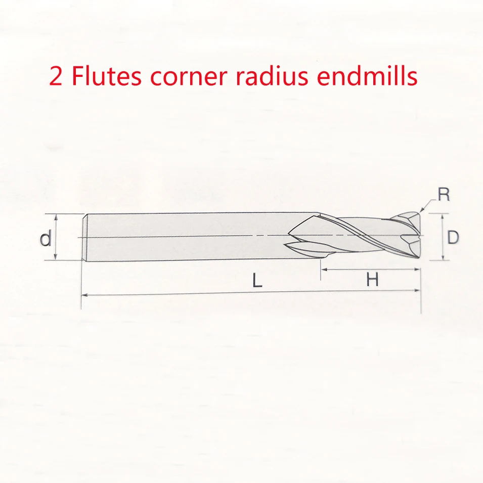2 мм 3 4 6 8 10 с radius R0.5/R1/R2 флейты Tungsen карбида Угловой радиус Endmill ЧПУ Бит фреза |