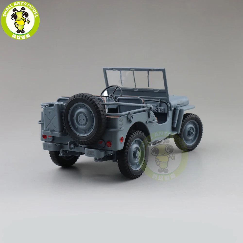 1/18 WELLY 1/4 тонн США Армейский Джип WILLYS Топ вниз литой автомобиль модель игрушки детские подарки для мальчиков девочек серый