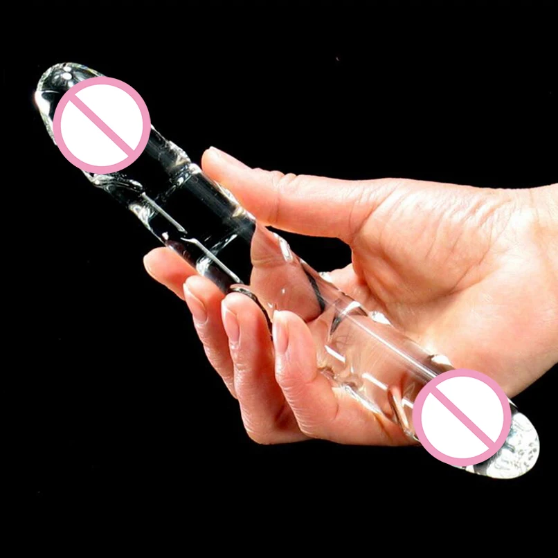 Двухголовое стекло пирекс реалистичные фаллоимитаторы Кристалл настоящий Донг
