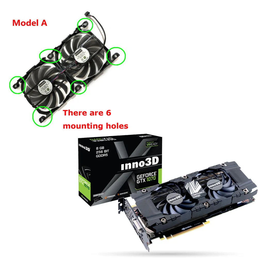 2 шт./компл. GPU радиатор CF 12915S графическая карта вентилятор для Эльза GeForce GTX 1080Ti 1070Ti