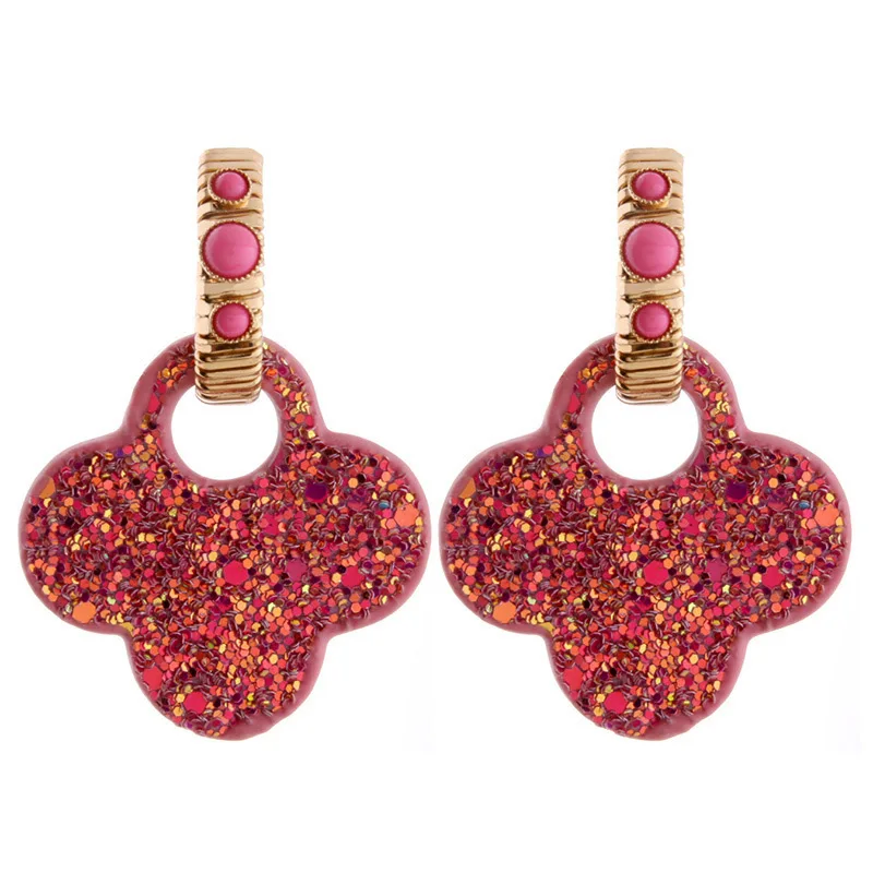 Swjyy Flash Clover Dorp Серьги из кожи большие серьги кольцо для женщин медная серьга