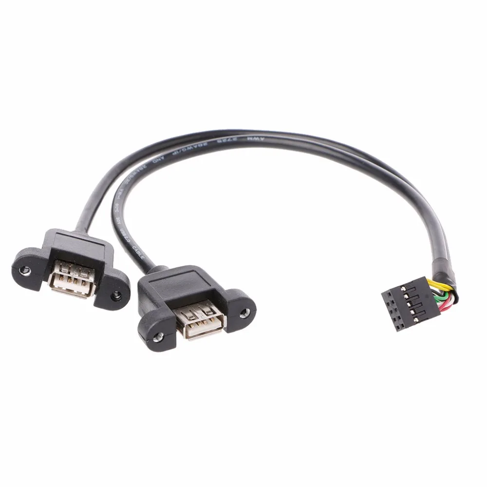 Внутренняя Материнская плата 9Pin к двойному USB 2 0 A женский винтовой адаптер для