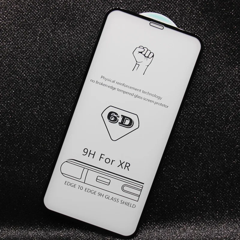 300 шт. DHL Для iphone XS Max XR 6D полное покрытие закаленное стекло твердость 9H изогнутые