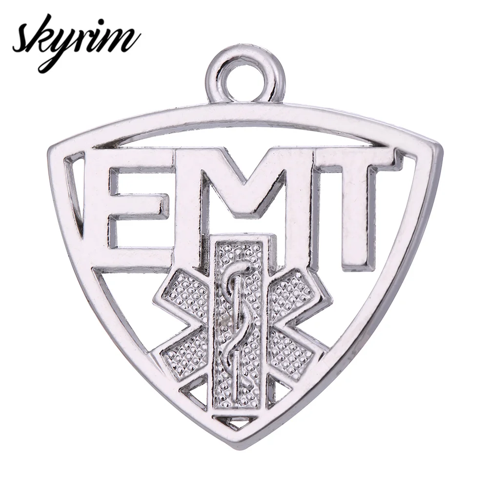 Skyrim 10 шт./лот EMT charm аварийный медицинский техник серебряная подвеска сделай сам