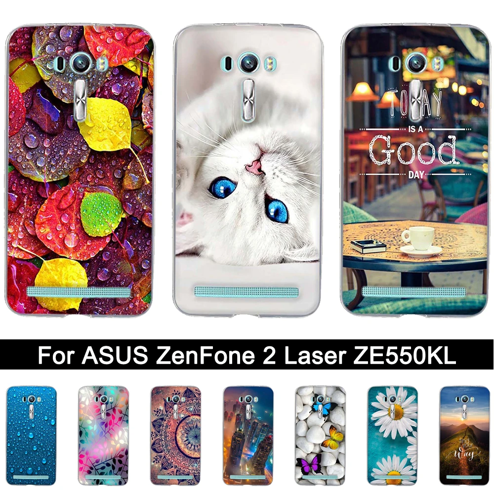 Чехол для ASUS ZenFone 2 Laser ZE550KL 5 дюймов Мягкий силиконовый чехол с принтом Asus Zenfone