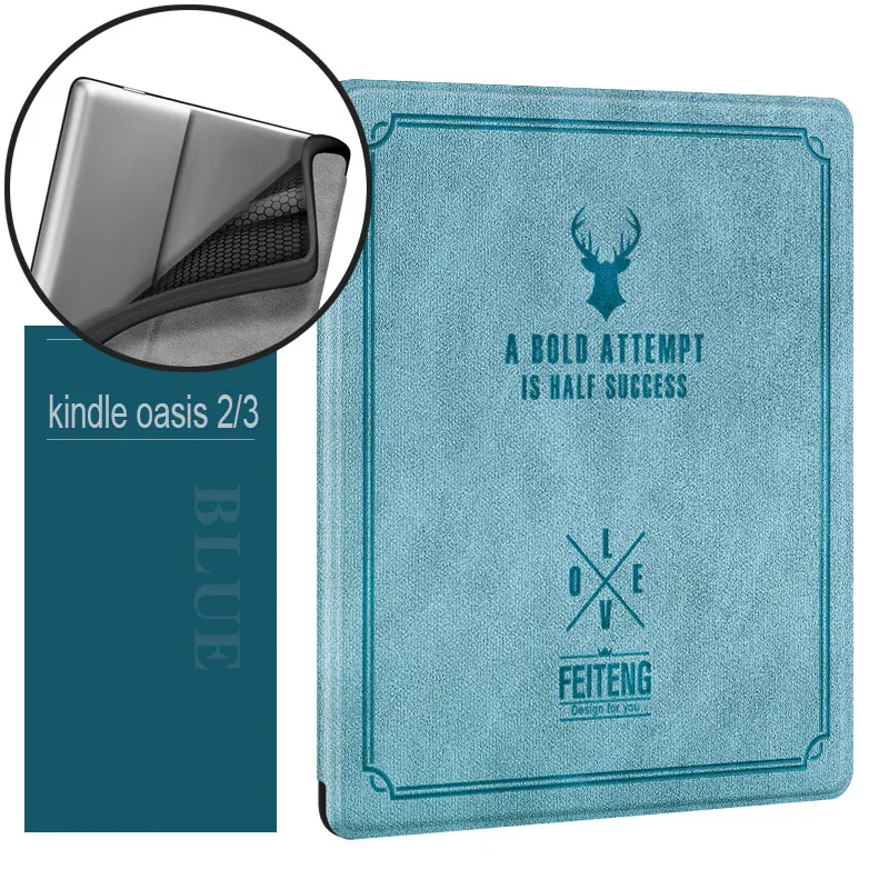Ультратонкий Мягкий Магнитный чехол для " Kindle Oasis 2/3(& Release) eReader для Kindle Oasis / Auto Sleep/Wake - Цвет: Tranquil blue