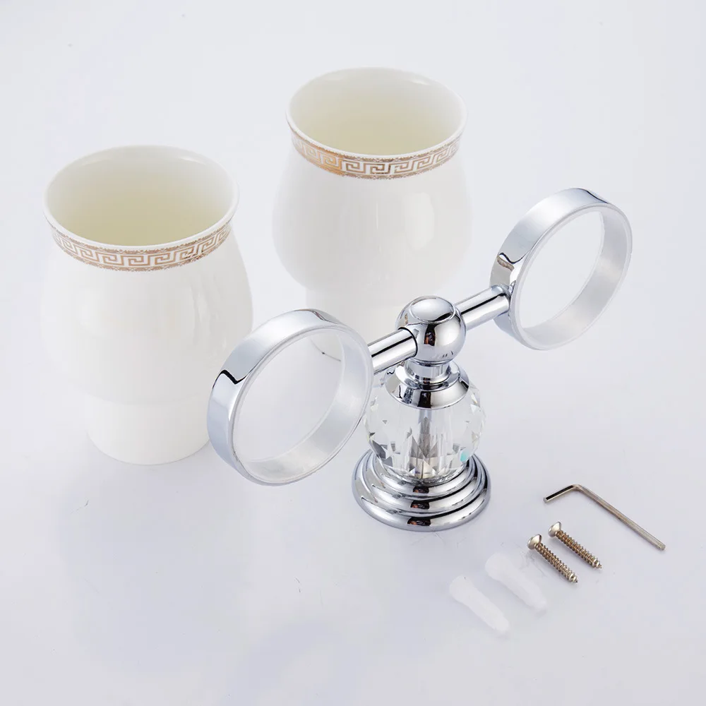 Лейден цинковый сплав и кристалл зубная щетка держатель для стакана