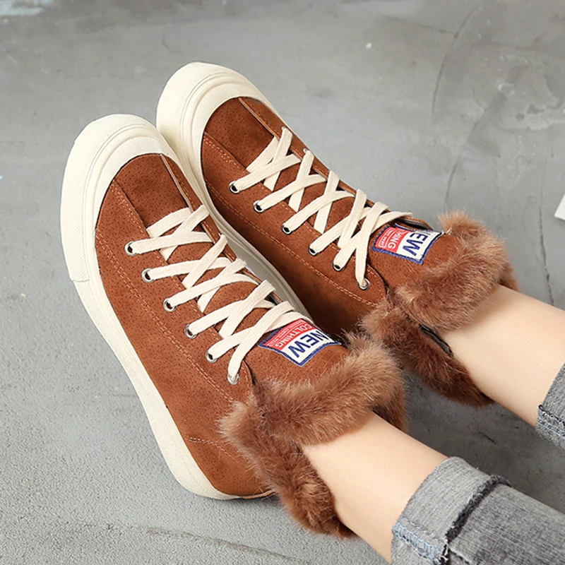 

MIUBU Fashion Sneakers Women's Comfortable Casual Shoes Soft Bottom High-Quality Boutique Mujer Keep Warm Winter Flat Footwear