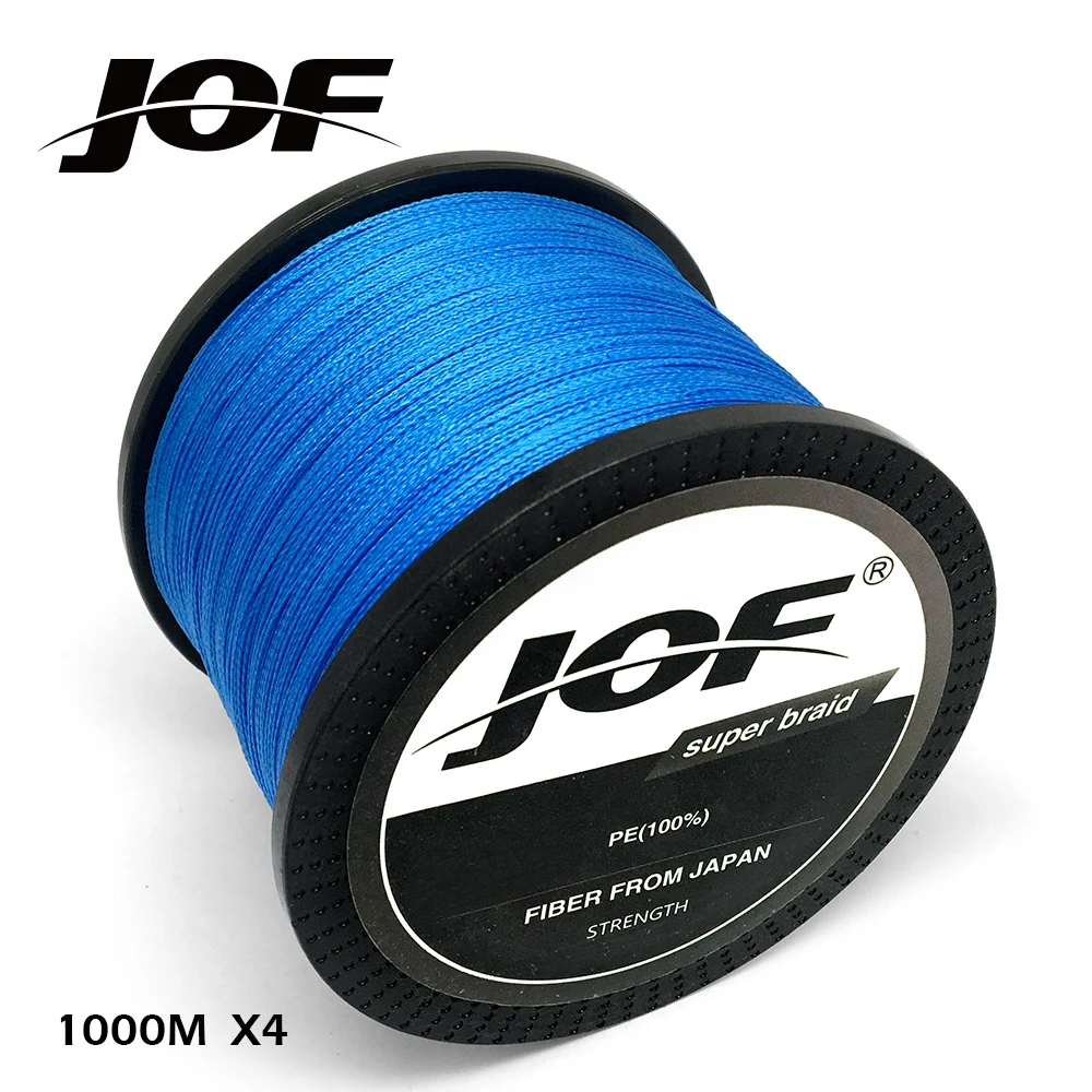 JOF 4 нити 100 м 150 300 500 1000 PE синяя плетеная леска для морской рыбалки ловля морского