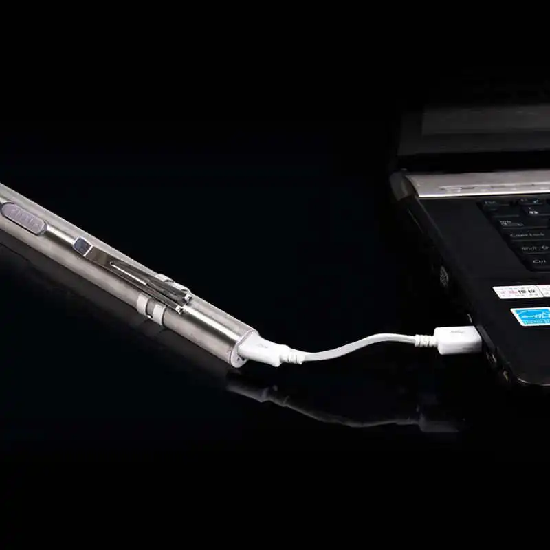USB Перезаряжаемый антибликовый мини фонарик из нержавеющей стали Портативный