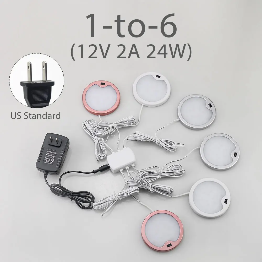 US 1 to 6 lamps 3W Motion Sensor 12V LED Light Puck Lamp Kitchen Under Cabinet Light Wardrobe Cupboard Closet PIR Night Lighting - Цвет: US 1 to 6 lamps