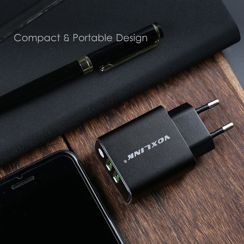 VOXLINK 3.1A Dual USB Wall Зарядное устройство 2 Порты и разъёмы 15 Вт ЕС Plug Быстрый Мобильный