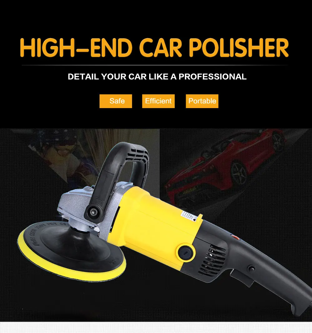 Автомобильный WaxPolisher 1200 Вт переменная Скорость 3000 об/мин 180 мм уход за автомобильной краской инструмента для полировальная машинка шлифовальная машина 220 V M14 Электрический