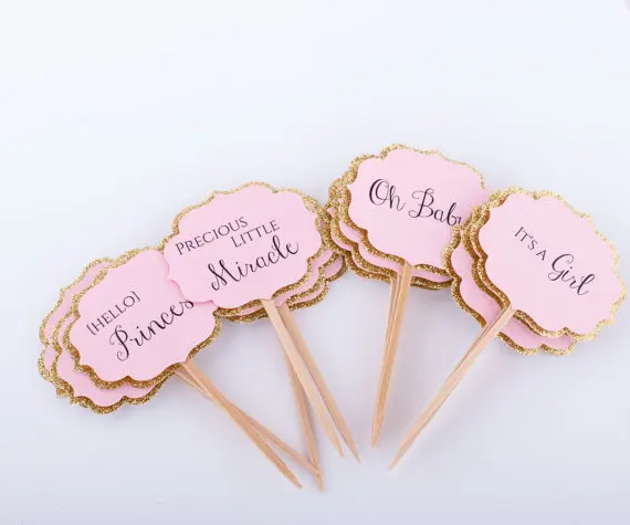Персонализированные любой текст baby shower бокалы для кексов свадьбы крещение день рождения украшения doughnuttoothpicks