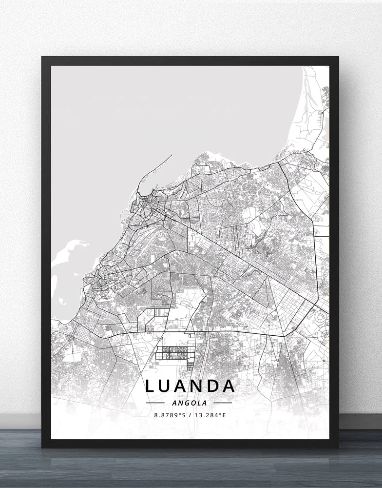 

Luanda Angola Map Poster