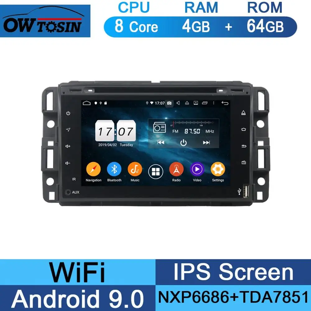 64G " ips 1024*600 8 ядерный 4G+ 64G Android 9,0 автомобильный dvd-плеер для GMC Yukon Sierra Tahoe передняя фара для Chevy Express Impala Cobalt Equinox DSP радио - Color: 64G