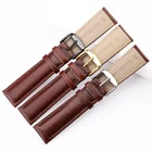 Черные коричневые Ремешки для наручных часов 18 мм 19 мм 20 мм 21 мм 22 мм 24 мм Высокое качество Гладкий Ремешок для часов с пряжкой
