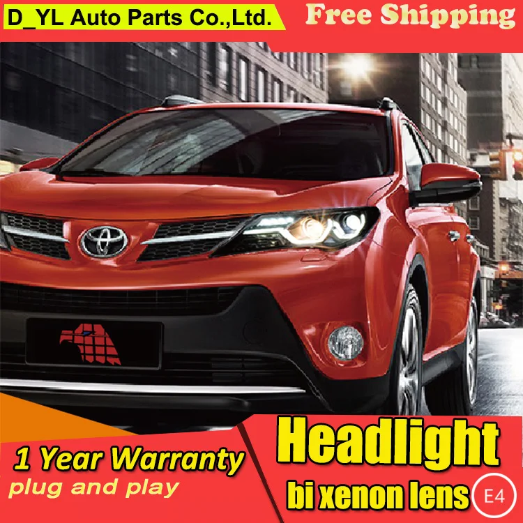 Автостайлинг для Toyota RAV4 фары 2013 2015 светодиодные головная лампа Светодиодные ДХО