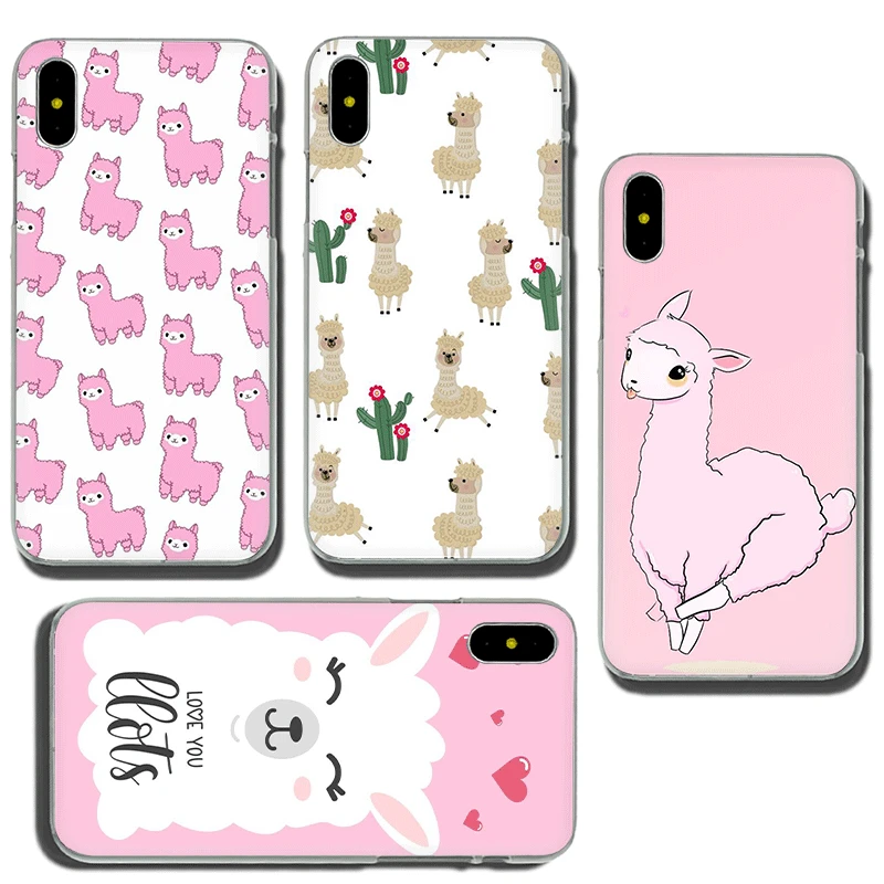 Каваи милый лама Альпака животные жесткий чехол для телефона iphone 5 5s 5C SE 6 6s 7 8 plus X XR XS 11 Pro Max