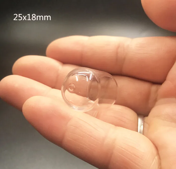 25x18mm Clear tube jars glass cover globe bubble dome bottle vial one hole pendant necklace wedding container decor 500pcs | Дом и сад
