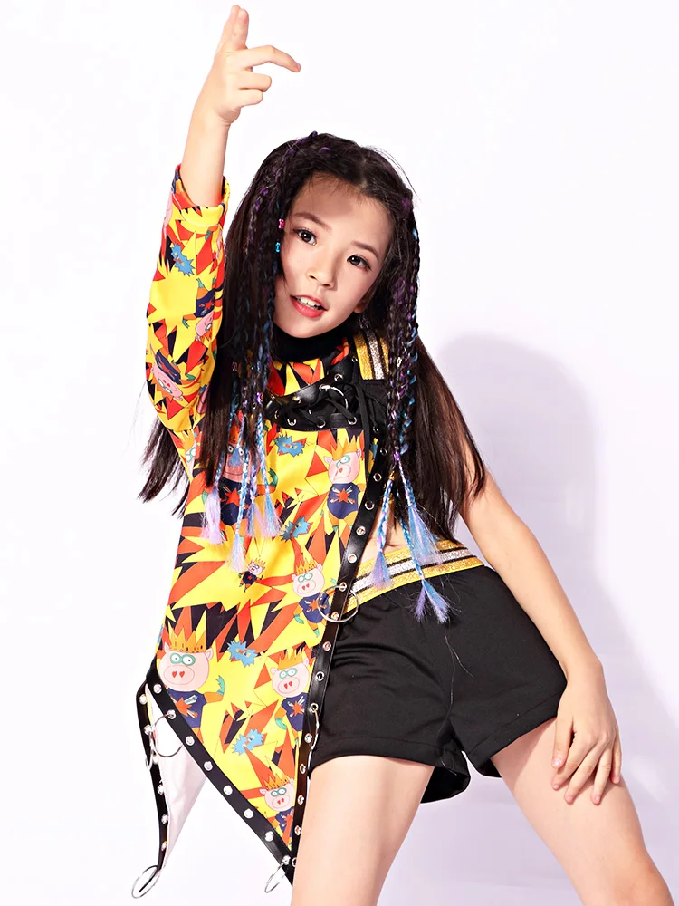 

The New Children's Performance Clothing Ethnic Girl Hip-hop Hip-hop Jazz Dance Suit Children's Dance Costumes